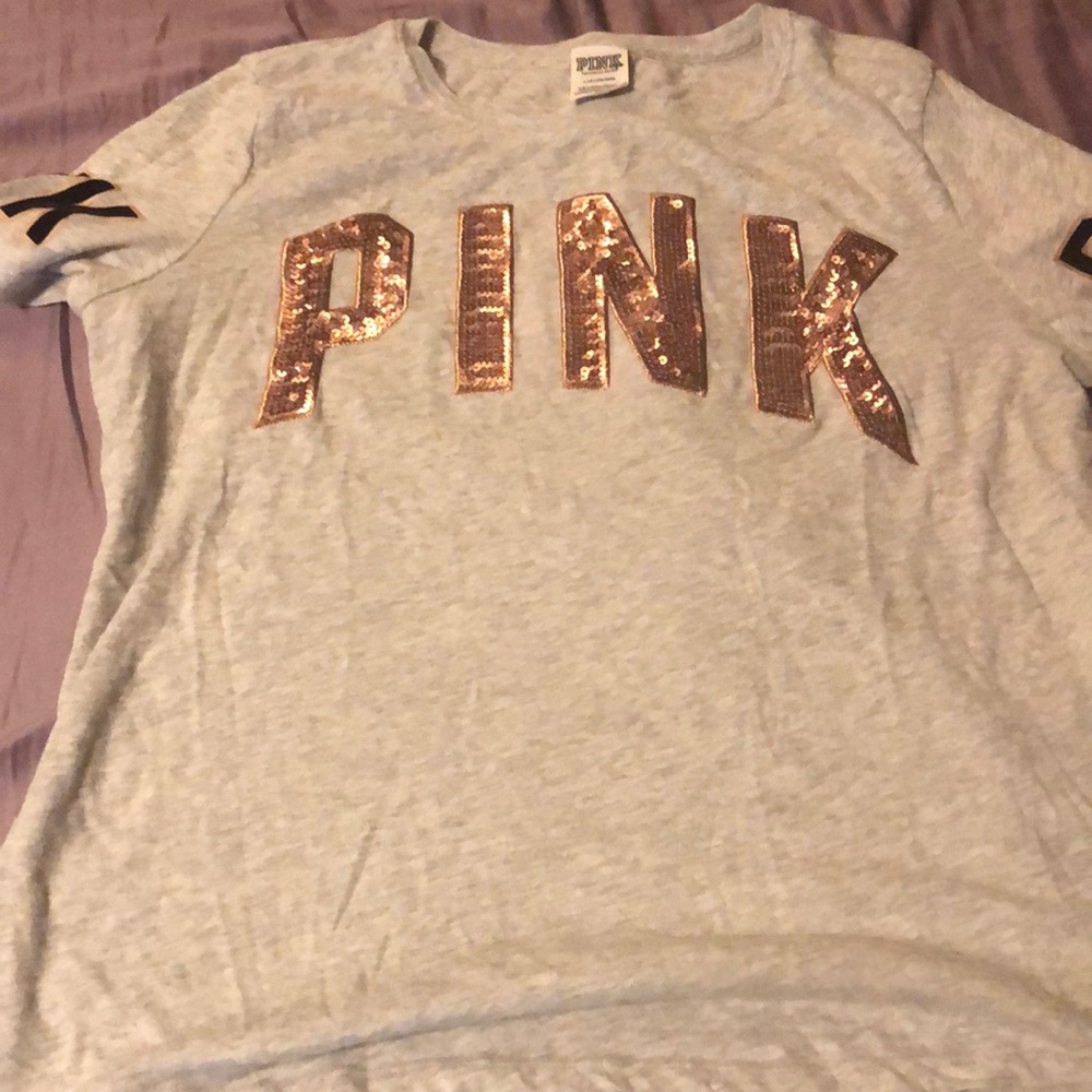 VS Pink rose gold bling t shirt